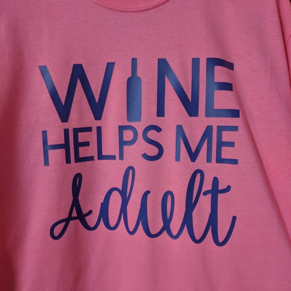 Wine helps me adult t-shirt